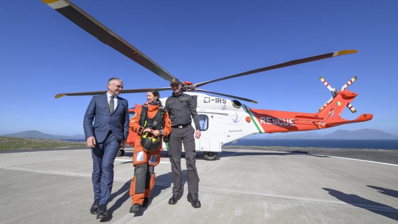 Minister Dara Calleary travelled to Inishturk to officially open the Inishturk helipad