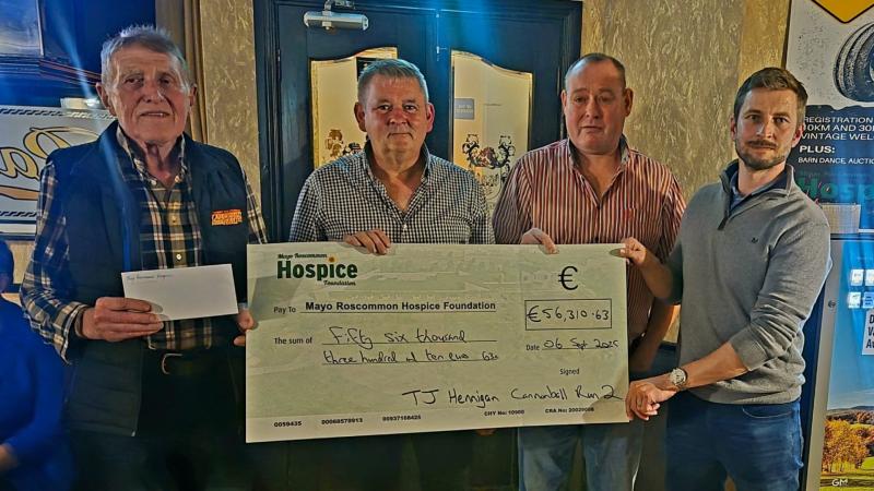 Over €56,000 raised for Mayo Roscommon Hospice Foundation through Cannonball Run Fundraiser