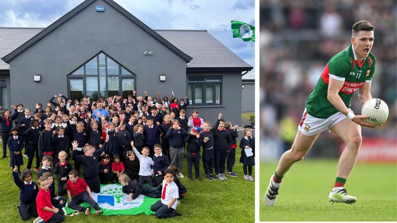 Mayo GAA star helps raise green flag at local school