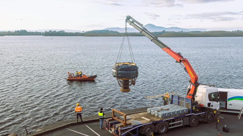 Climate change monitoring buoy installed by the Marine Institute in Mayo