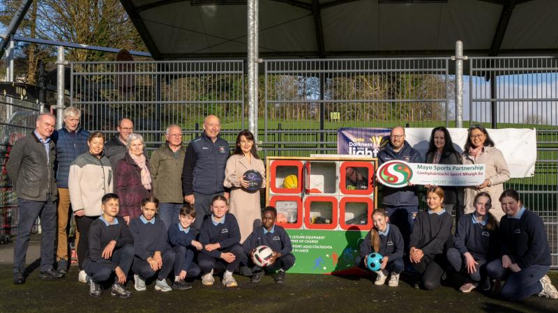 Free sports equipment lockers launched in East Mayo town