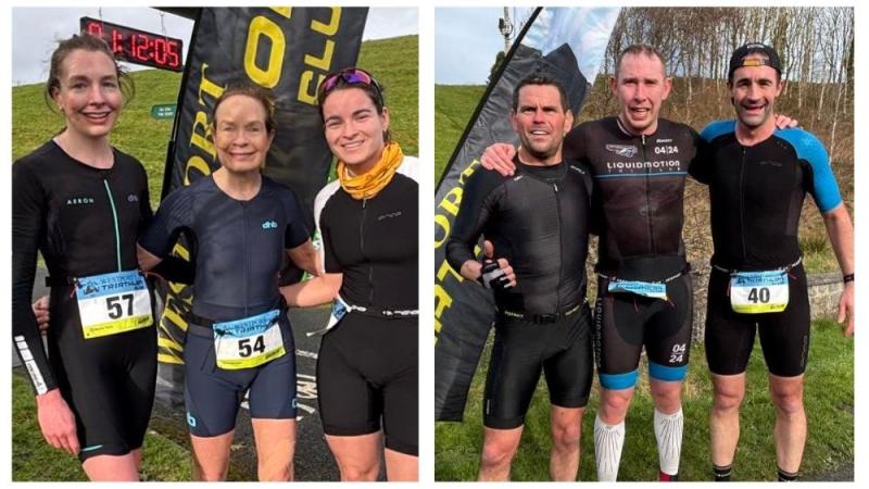 Competitive races at Duathlon event in Mayo town