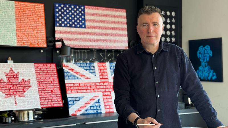 Mayo artist Gary McGinty showcase iconic speeches at major art fairy to 