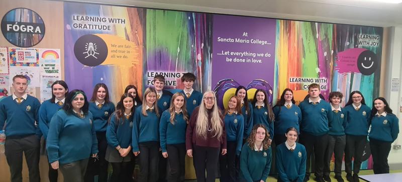 Eil&eacute;an N&iacute; Chuillean&aacute;in visits Sancta Maria College