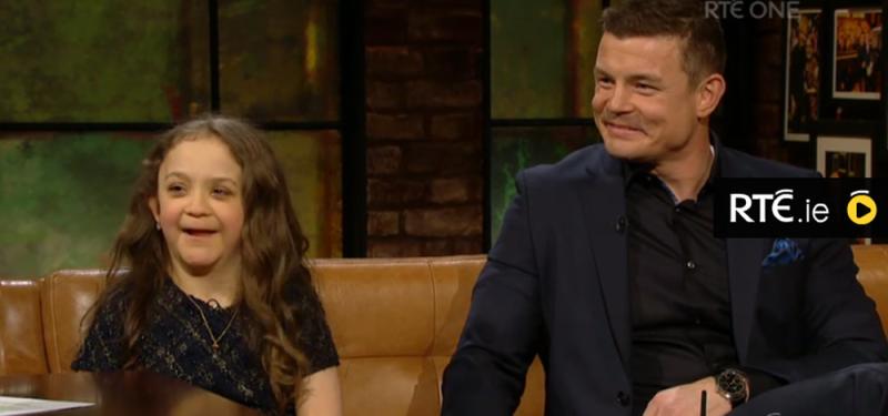 Michaela and best bud Brian on Late Late Show