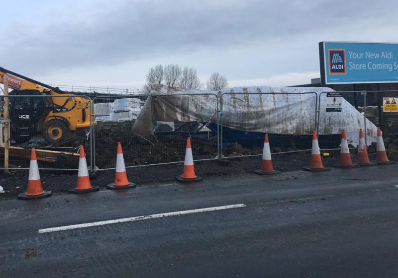 Silo collapse on Aldi site in Ballinrobe