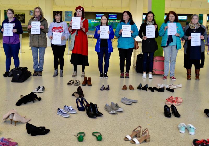 Together4Yes groups demonstrate at Knock airport 
