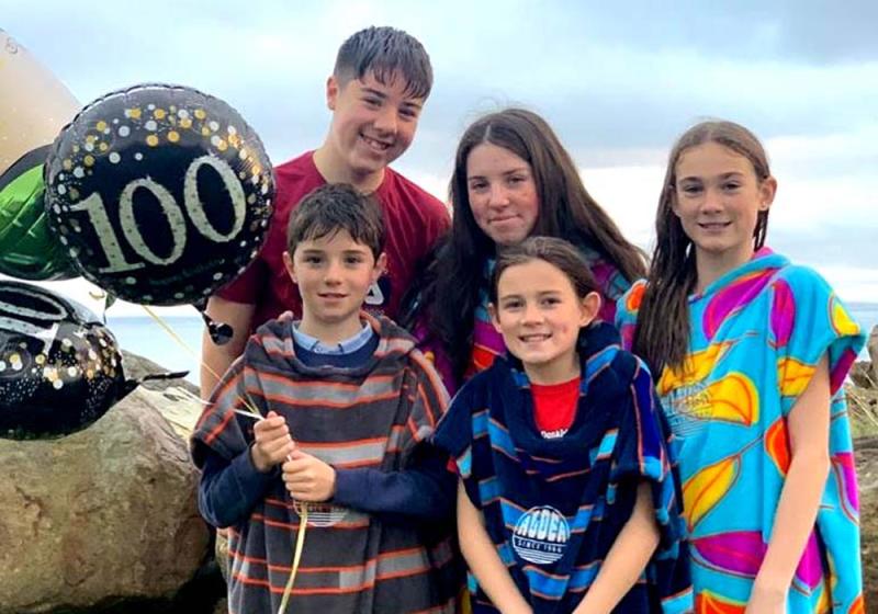 Dylan (10) completes 100th successive daily sea swim 