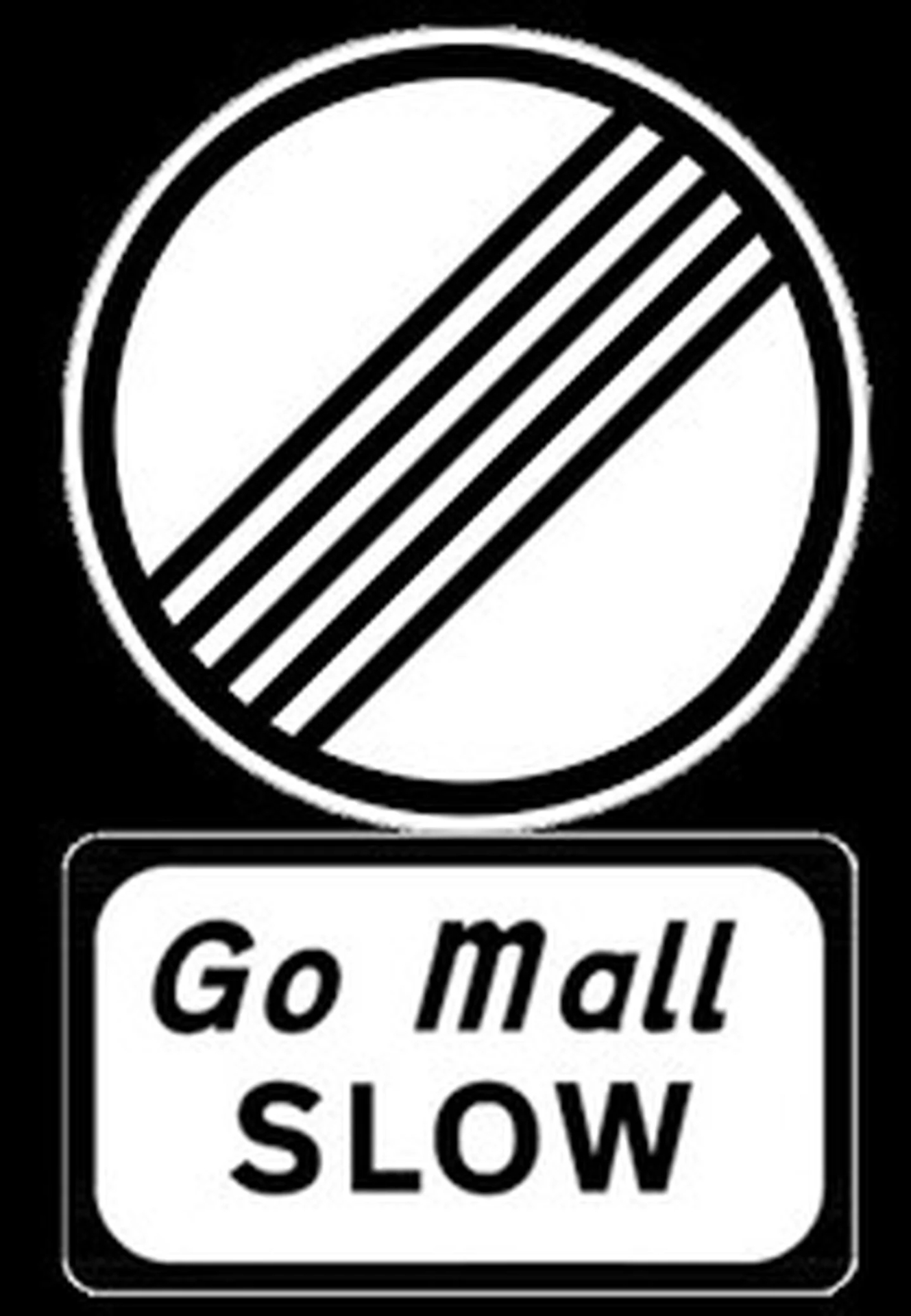 An example of the new sign, indicating the 60 km/h rural local roads