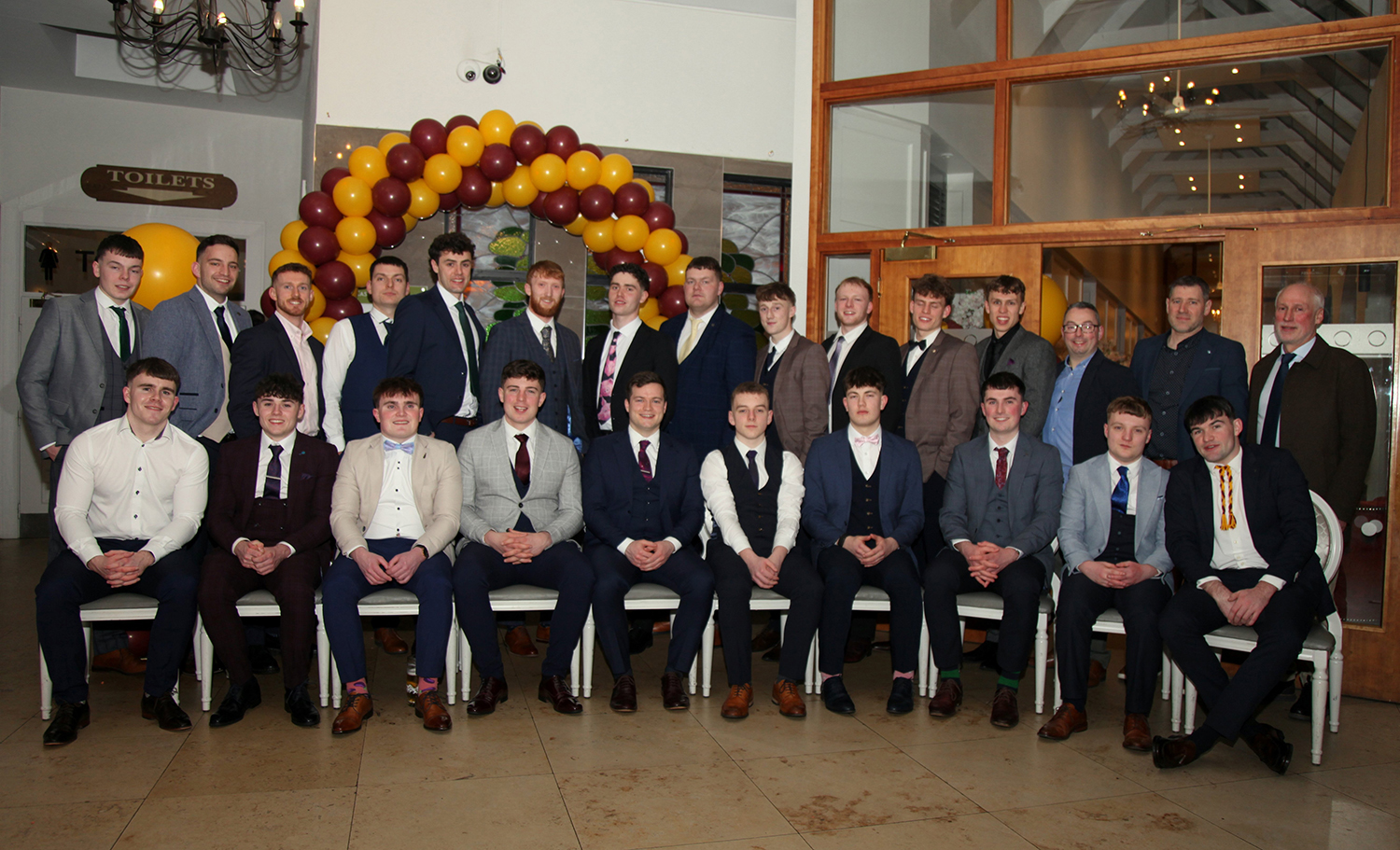 Pictured at the Ballinrobe GAA and LGFA Dinner Dance held at the Castlecourt Hotel, Westport, were the Intermediate and Junior Mens Teams with members of their management teams.